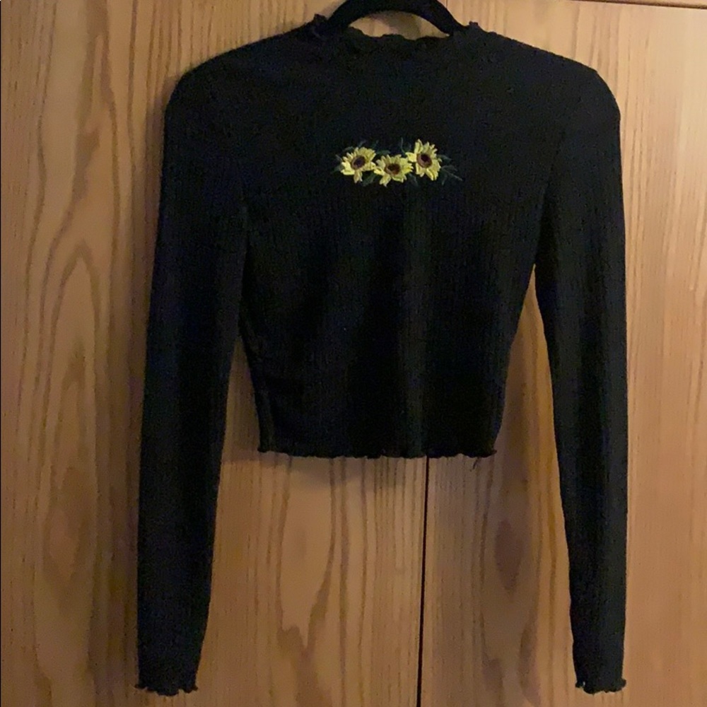 Black sunflower shirt